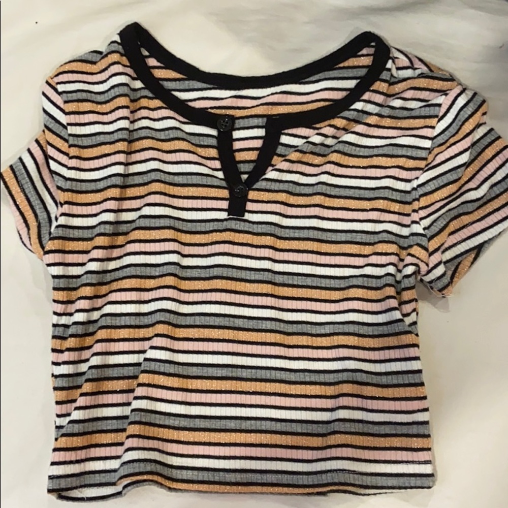 sparkily stripe crop top